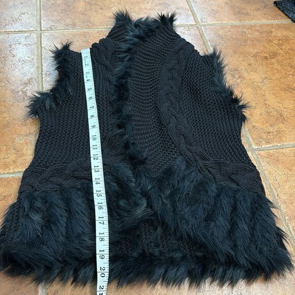 NWOT Lilly Pulitzer Womens Trinette Black Open Front Faux Fur Trim Collar XXS - Picture 10 of 10